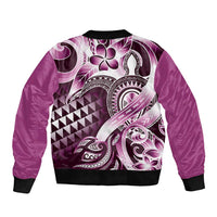 Aloha Pink Tribal Honu Tattoo Bomber Jacket LT9 - Polynesian Pride