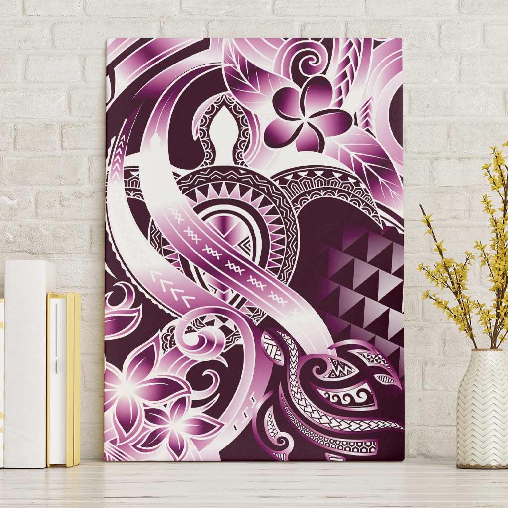 Aloha Pink Tribal Honu Tattoo Canvas Wall Art