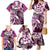 Aloha Pink Tribal Honu Tattoo Family Matching Mermaid Dress and Hawaiian Shirt