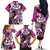 Aloha Pink Tribal Honu Tattoo Family Matching Off The Shoulder Long Sleeve Dress and Hawaiian Shirt