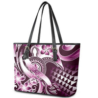 Aloha Pink Tribal Honu Tattoo Leather Tote Bag LT9 - Polynesian Pride
