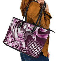 Aloha Pink Tribal Honu Tattoo Leather Tote Bag LT9 - Polynesian Pride