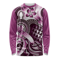 Aloha Pink Tribal Honu Tattoo Long Sleeve Shirt LT9 Unisex Pink - Polynesian Pride
