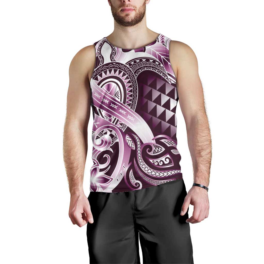 Aloha Pink Tribal Honu Tattoo Men Tank Top LT9 - Polynesian Pride