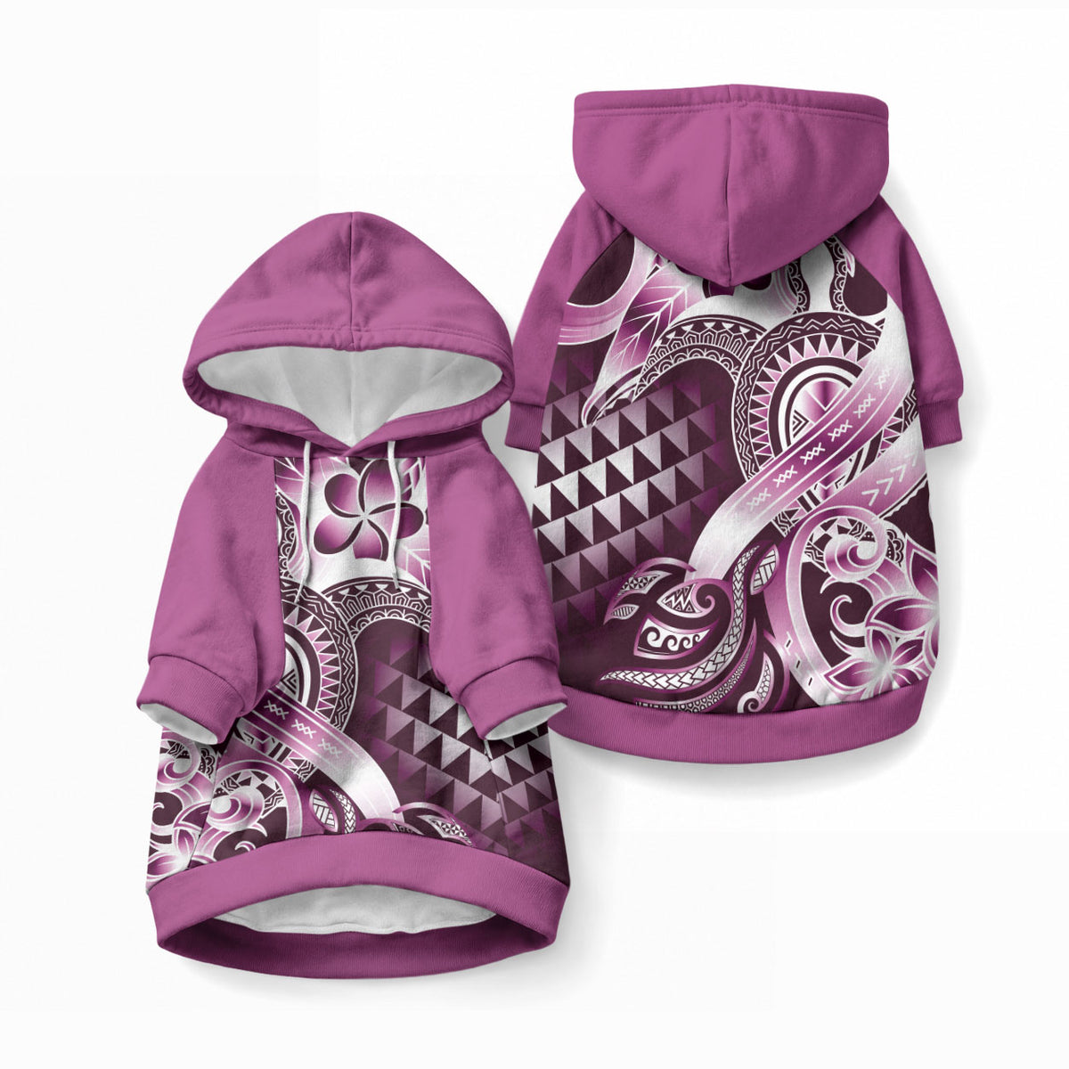 Aloha Pink Tribal Honu Tattoo Pet Hoodie LT9 Pullover Pink - Polynesian Pride