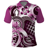Aloha Pink Tribal Honu Tattoo Polo Shirt LT9 Pink - Polynesian Pride