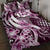 Aloha Pink Tribal Honu Tattoo Quilt Bed Set