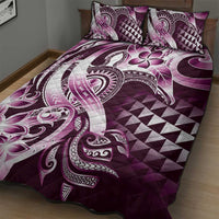 Aloha Pink Tribal Honu Tattoo Quilt Bed Set LT9 - Polynesian Pride