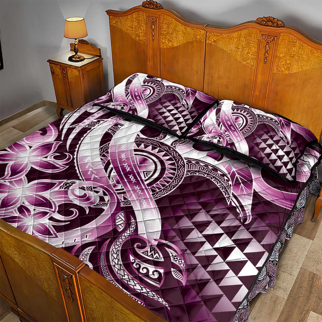 Aloha Pink Tribal Honu Tattoo Quilt Bed Set LT9 - Polynesian Pride