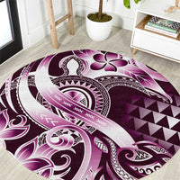 Aloha Pink Tribal Honu Tattoo Round Carpet LT9 Pink - Polynesian Pride