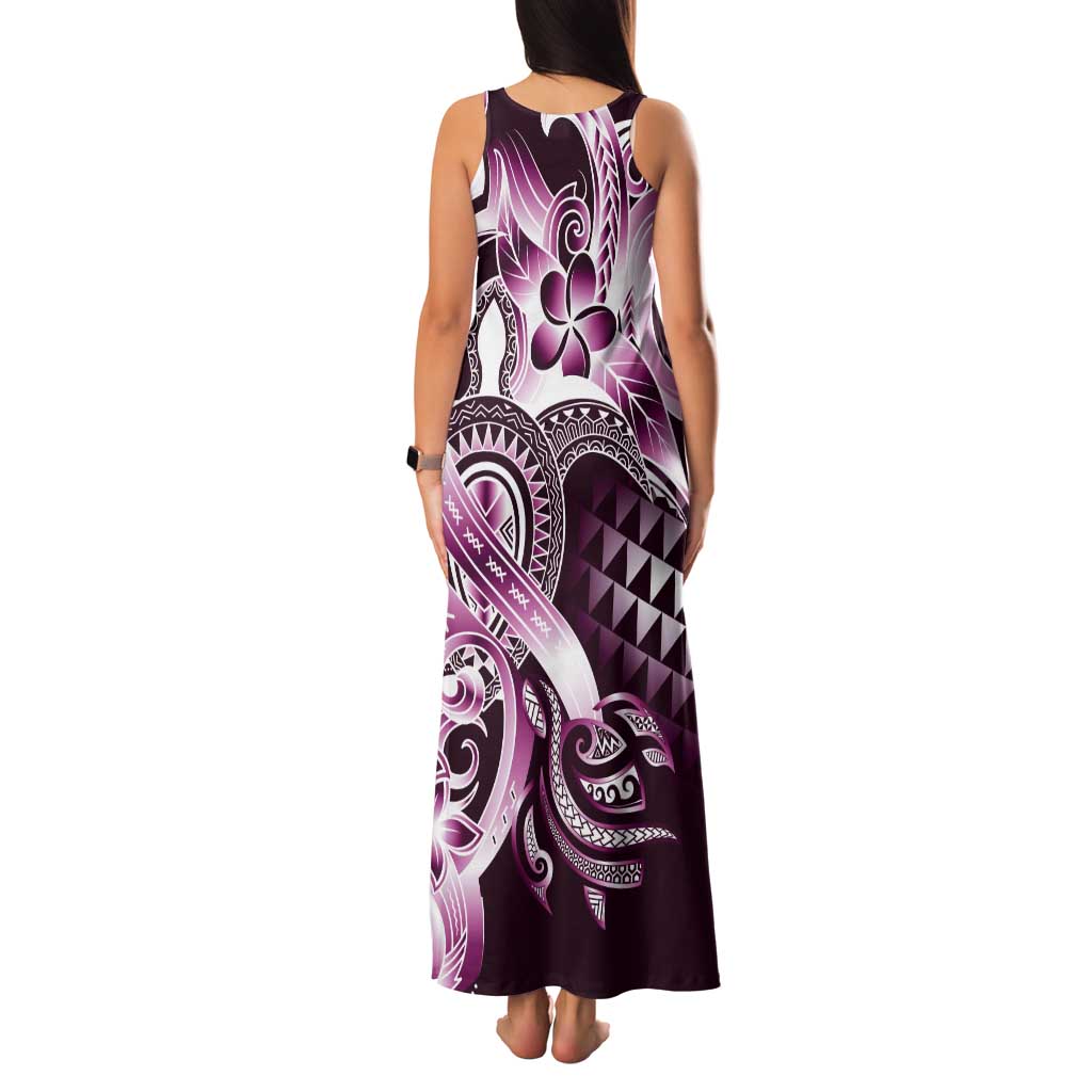Aloha Pink Tribal Honu Tattoo Tank Maxi Dress LT9 - Polynesian Pride