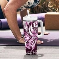 Aloha Pink Tribal Honu Tattoo Tumbler With Handle LT9 - Polynesian Pride