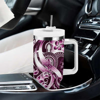 Aloha Pink Tribal Honu Tattoo Tumbler With Handle LT9 - Polynesian Pride