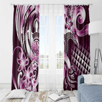 Aloha Pink Tribal Honu Tattoo Window Curtain LT9 - Polynesian Pride