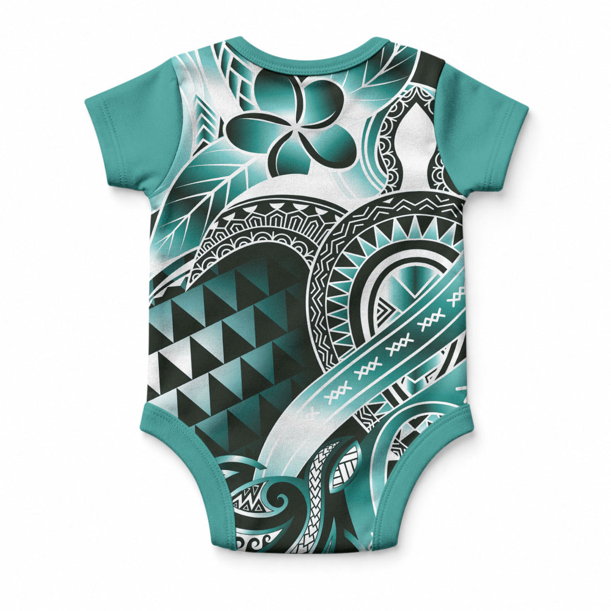 Aloha Turquoise Tribal Honu Tattoo Baby Onesie LT9 - Polynesian Pride