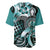 Aloha Turquoise Tribal Honu Tattoo Baseball Jersey