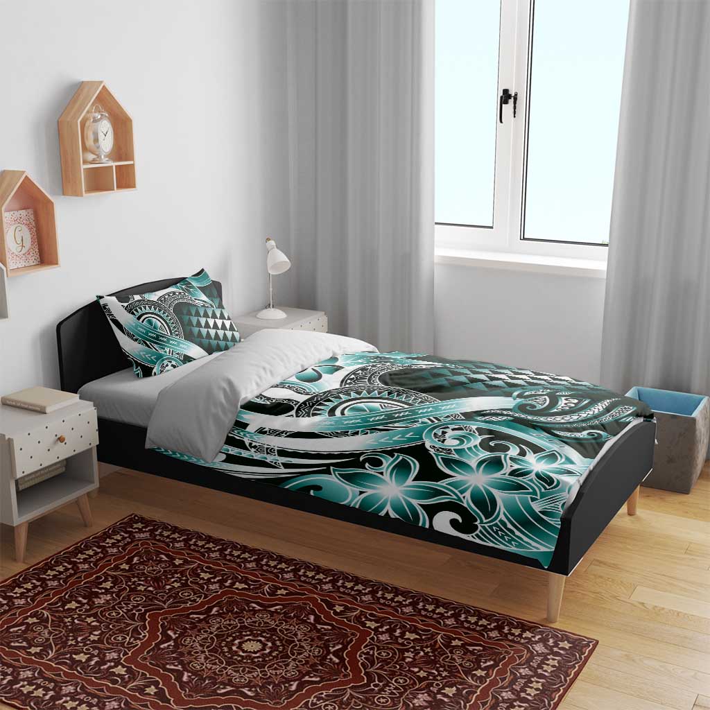 Aloha Turquoise Tribal Honu Tattoo Bedding Set LT9 - Polynesian Pride