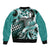 Aloha Turquoise Tribal Honu Tattoo Bomber Jacket