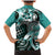 Aloha Turquoise Tribal Honu Tattoo Family Matching Mermaid Dress and Hawaiian Shirt