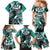 Aloha Turquoise Tribal Honu Tattoo Family Matching Mermaid Dress and Hawaiian Shirt