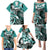 Aloha Turquoise Tribal Honu Tattoo Family Matching Puletasi and Hawaiian Shirt