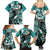 Aloha Turquoise Tribal Honu Tattoo Family Matching Summer Maxi Dress and Hawaiian Shirt