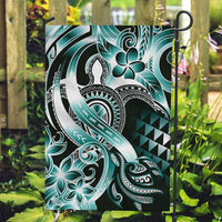 Aloha Turquoise Tribal Honu Tattoo Garden Flag LT9 Garden Flag Turquoise - Polynesian Pride