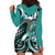 Aloha Turquoise Tribal Honu Tattoo Hoodie Dress