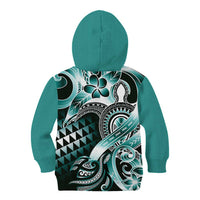 Aloha Turquoise Tribal Honu Tattoo Kid Hoodie LT9 - Polynesian Pride