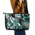 Aloha Turquoise Tribal Honu Tattoo Leather Tote Bag