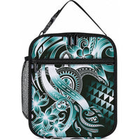 Aloha Turquoise Tribal Honu Tattoo Lunch Bag LT9 10.2 × 8.3 × 4.3 inch Turquoise - Polynesian Pride
