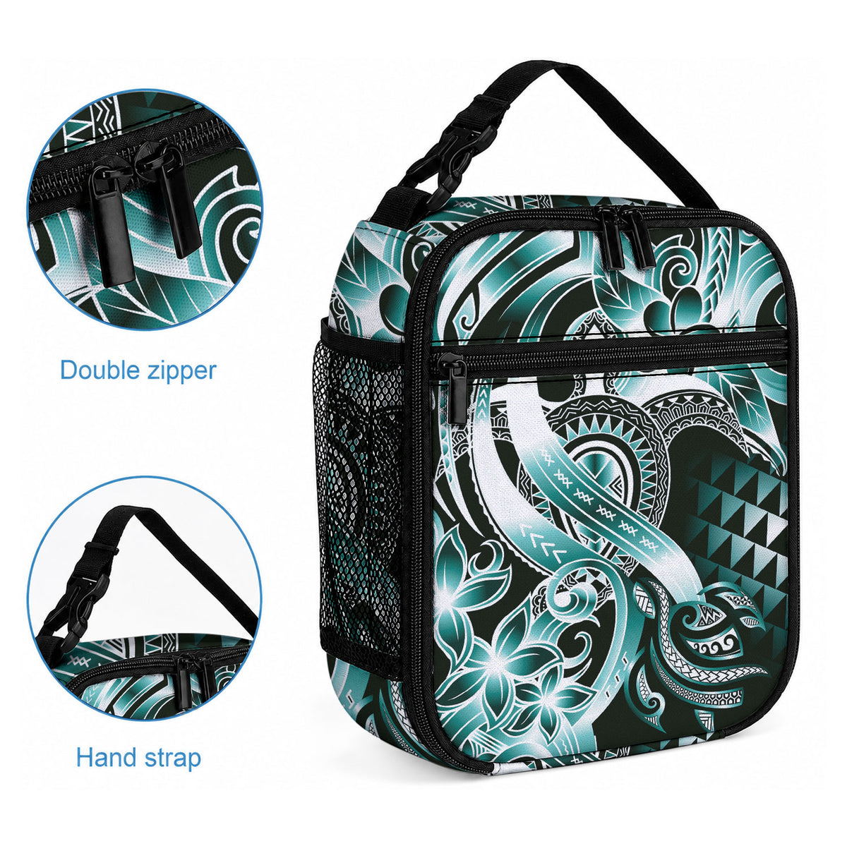 Aloha Turquoise Tribal Honu Tattoo Lunch Bag LT9 - Polynesian Pride