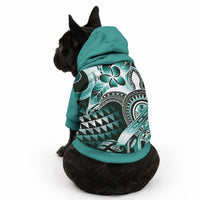 Aloha Turquoise Tribal Honu Tattoo Pet Hoodie LT9 - Polynesian Pride
