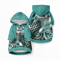 Aloha Turquoise Tribal Honu Tattoo Pet Hoodie LT9 Pullover Turquoise - Polynesian Pride
