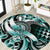 Aloha Turquoise Tribal Honu Tattoo Round Carpet