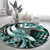 Aloha Turquoise Tribal Honu Tattoo Round Carpet