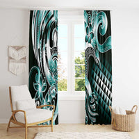 Aloha Turquoise Tribal Honu Tattoo Window Curtain LT9 - Polynesian Pride