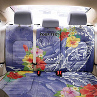 Personalised Chuuk States Humpback Whale Back Car Seat Cover Polynesian Tropical Flowers LT9 - Polynesian Pride