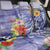 Personalised Chuuk States Humpback Whale Back Car Seat Cover Polynesian Tropical Flowers