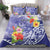 Personalised Chuuk States Humpback Whale Bedding Set Polynesian Tropical Flowers