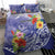 Personalised Chuuk States Humpback Whale Bedding Set Polynesian Tropical Flowers