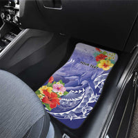 Personalised Chuuk States Humpback Whale Car Mats Polynesian Tropical Flowers LT9 - Polynesian Pride