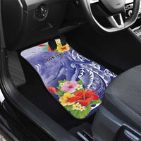 Personalised Chuuk States Humpback Whale Car Mats Polynesian Tropical Flowers LT9 - Polynesian Pride