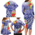 Personalised Chuuk States Humpback Whale Family Matching Long Sleeve Bodycon Dress and Hawaiian Shirt Polynesian Tropical Flowers