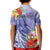 Personalised Chuuk States Humpback Whale Kid Polo Shirt Polynesian Tropical Flowers