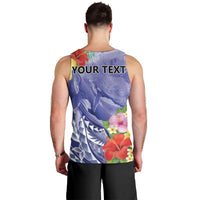 Personalised Chuuk States Humpback Whale Men Tank Top Polynesian Tropical Flowers LT9 - Polynesian Pride