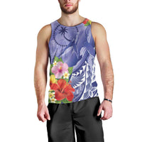 Personalised Chuuk States Humpback Whale Men Tank Top Polynesian Tropical Flowers LT9 - Polynesian Pride