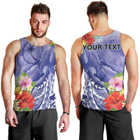 Personalised Chuuk States Humpback Whale Men Tank Top Polynesian Tropical Flowers LT9 - Polynesian Pride