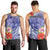 Personalised Chuuk States Humpback Whale Men Tank Top Polynesian Tropical Flowers