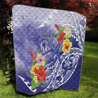 Personalised Chuuk States Humpback Whale Quilt Polynesian Tropical Flowers LT9 - Polynesian Pride